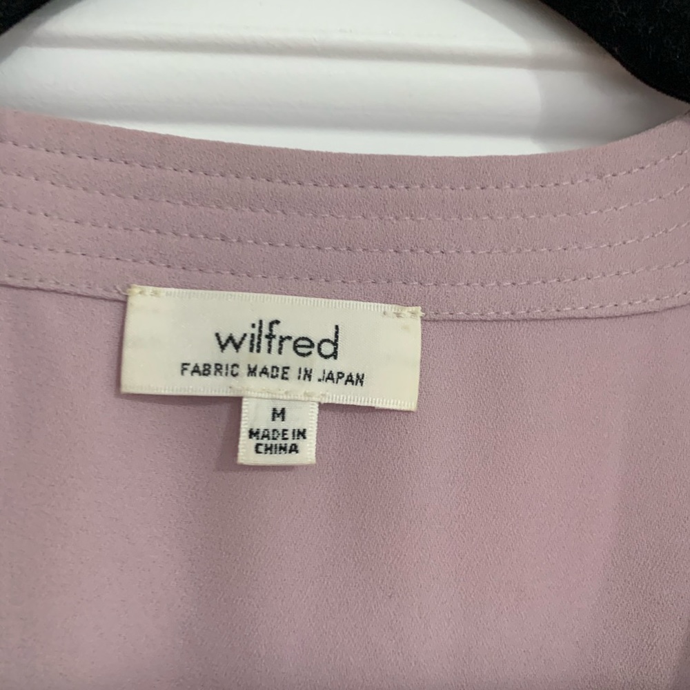 Wilfred Aritzia A-line dress V neck silk lined - Picture 2 of 5